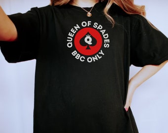 Queen Of Spades Shirt, Cuckold Clothing, Hotwife T-Shirt, Stag And Vixen Tee, Cumslut Shirt, Bull rider bbc clothing, cuckquean shirt.
