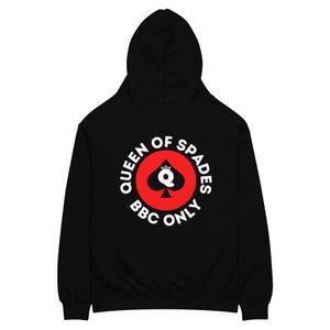 Queen Of Spades Hoodie , Cuckold Clothing, Hotwife, Stag And Vixen Tee, Cumslut , Bull rider bbc clothing, cuckquean Oversized hoodie