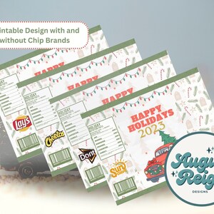 Christmas Chip Bag Wrapper| Printable Holiday Party Favor Treats| Cute ...
