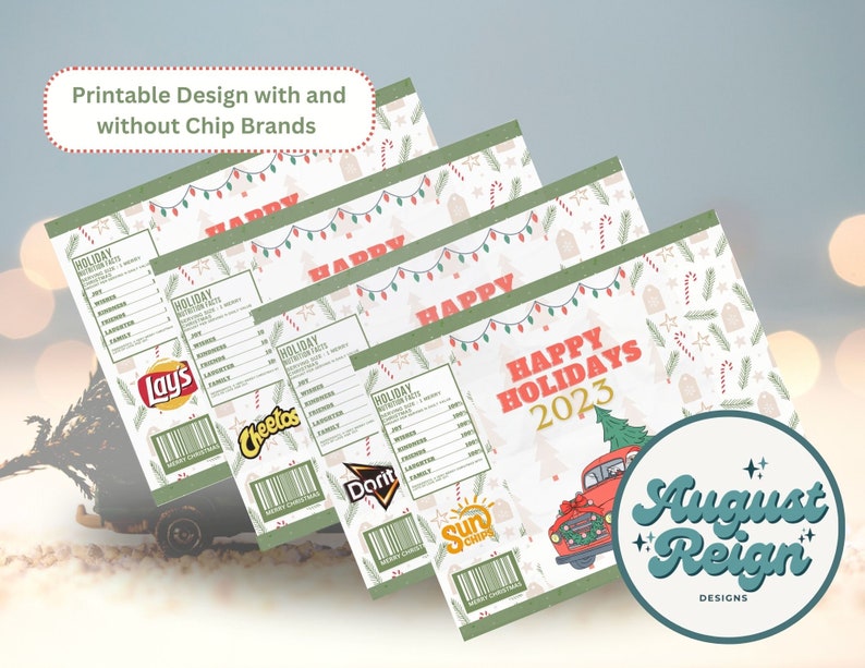 Christmas Chip Bag Wrapper| Printable Holiday Party Favor Treats| Cute ...