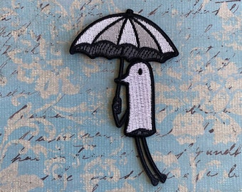 3.5” Oyasumi Punpun Iron on Patch Goodnight Punpun Patch For Denim jacket Manga Flying punpun cute umbrella patch anime readers cartoon