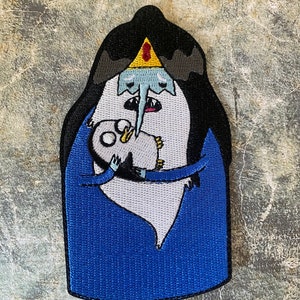4” Ice King Vampire Queen Embroidered Iron on Patch for Denim Jacket for Cartoon Anime Nerd Gift for Adventure Appliqué Funny Time Penguin