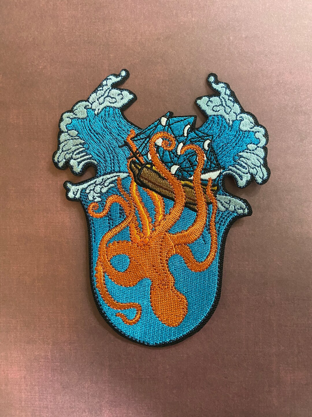 5” Kraken Iron on Patch Embroidered for Cryptid Ocean Creature Pirate ...