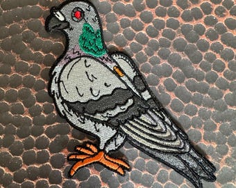 3.5” Pigeon Spy Iron on Embroidered Patch Birds Aren’t Real Patch for Denim Jacket Conspiracy Birds Punk Pigeon Camera Eye Patch Iron on