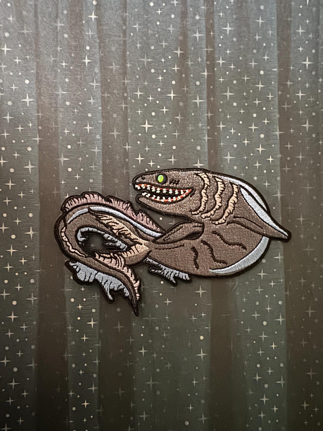 5” Frilled Shark Embroidered Iron on Patch for Denim Battle Jacket ...