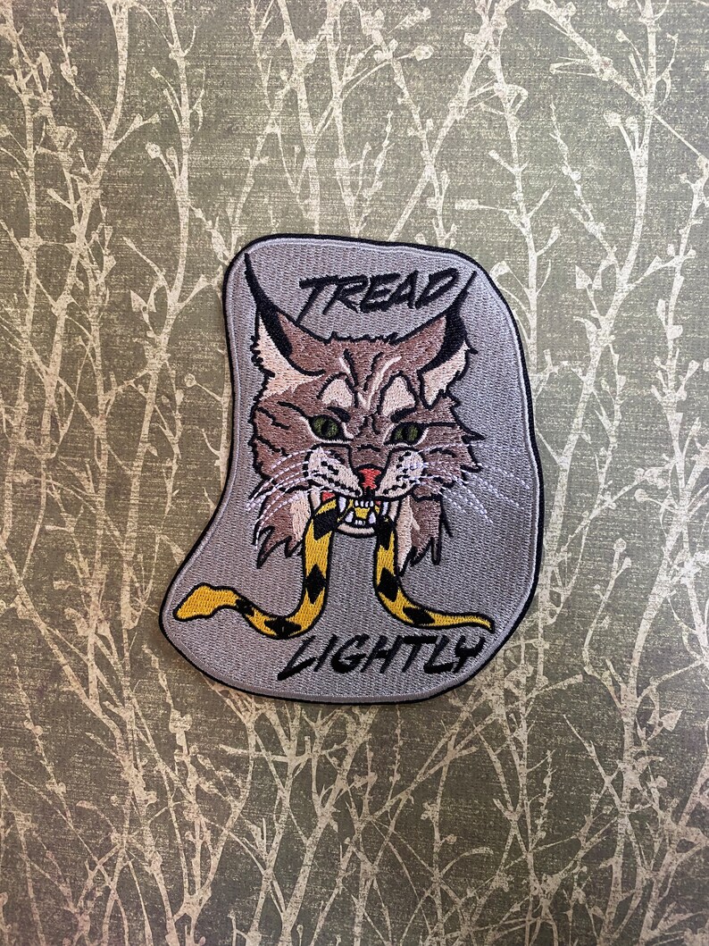 5 Bobcat Iron on Patch Tread Lightly Punk Liberal Embroidered - Etsy