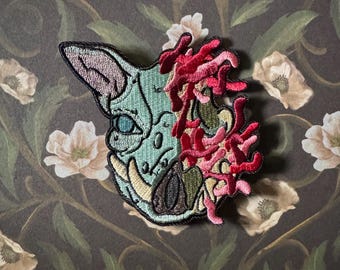 3.5” Cursed Boar God Iron on Patch Embroidered Ghibli Applique Cosplay Gift Mononoke Forest Spirit Iron on Patch for Denim Jacket