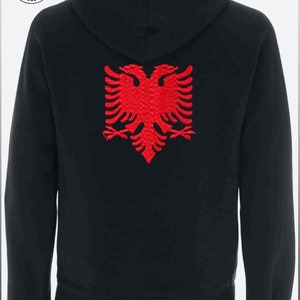 ALBANIAN EAGLE HOODIE, Albania Eagle Sweatshirt Hoodie, Unisex Albanian Sweater Hoodie For Unisex, Stylish Embroidered Hoodie For Unisex