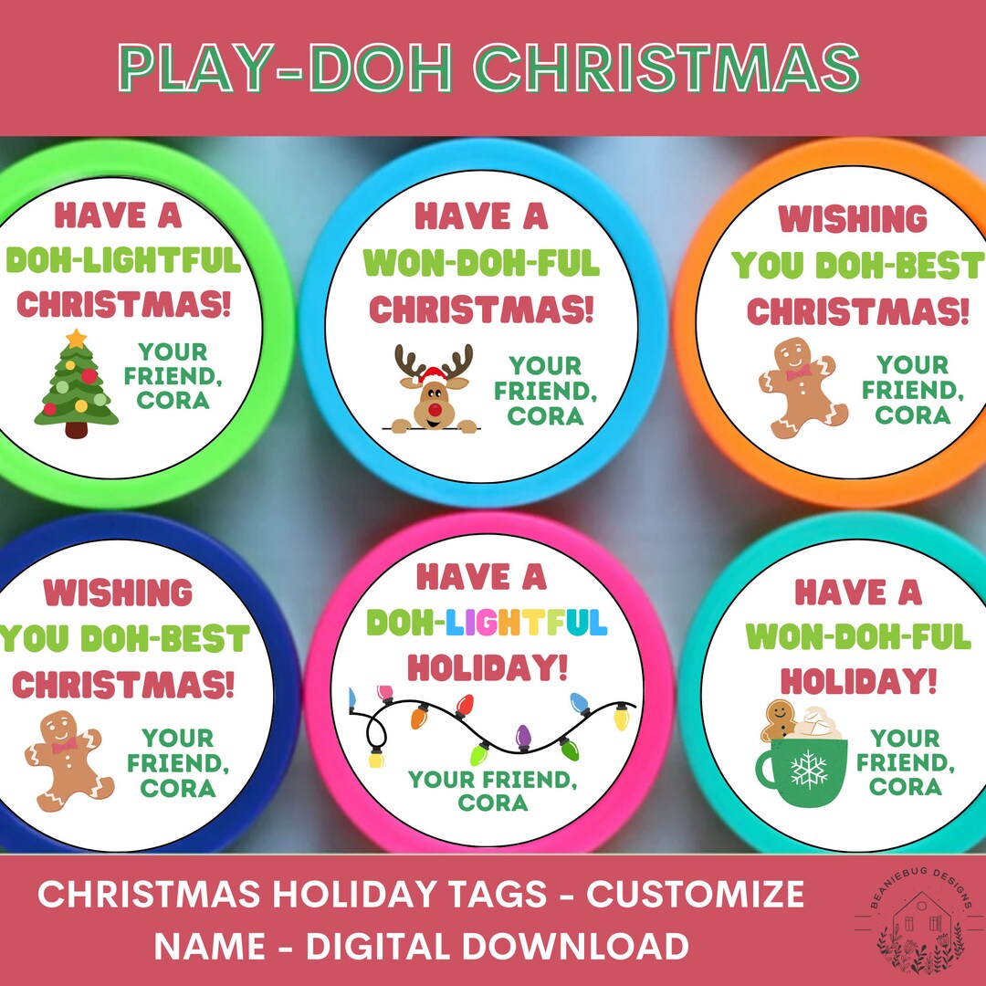 Play doh Christmas Holiday Card Printable Gift Tag Kids Classroom free-printable-christmas-playdough-mats-for-toddlers