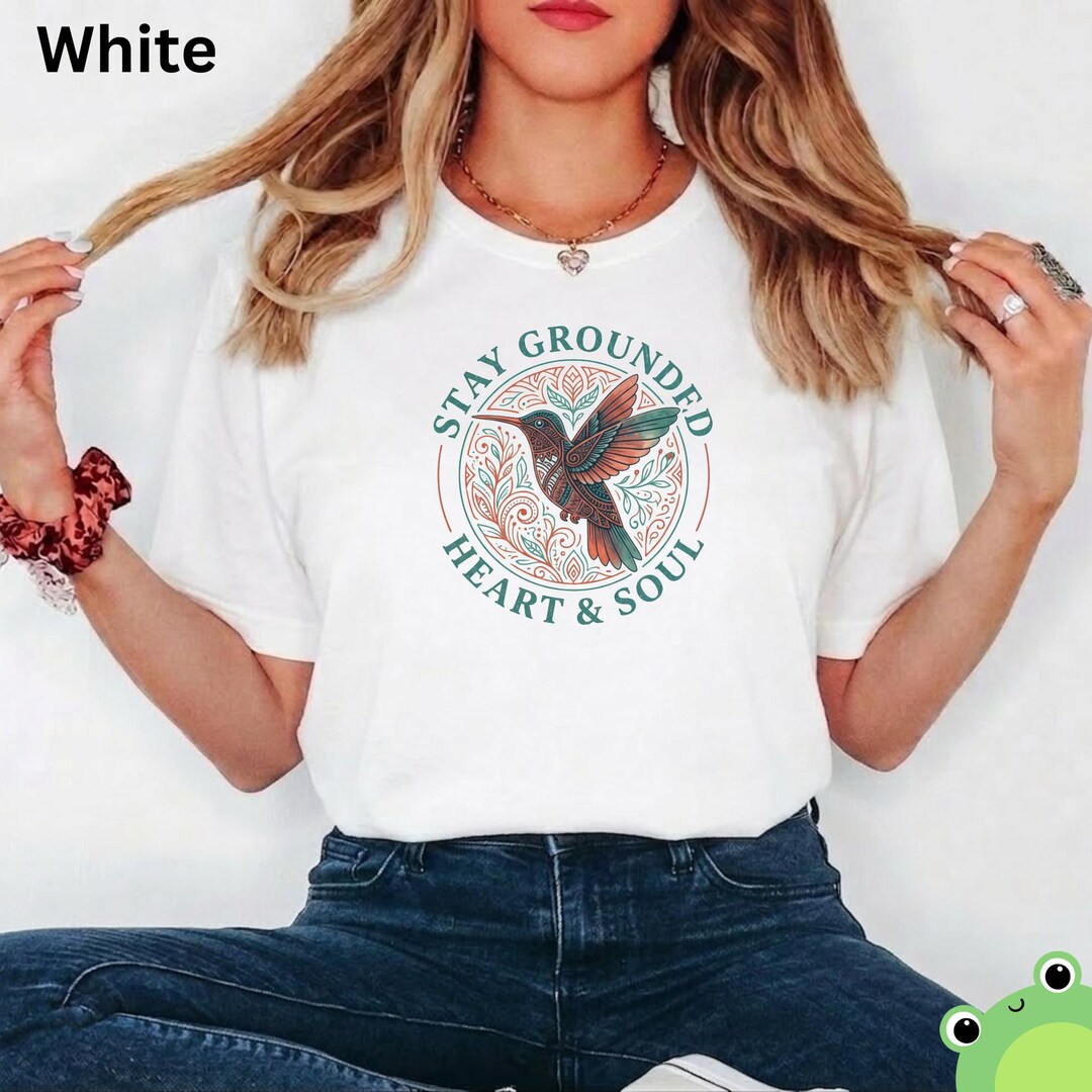 Stay Grounded Heart and Soul Hummingbird T-shirt - Boho Mandala Bird ...