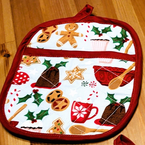 Vibrant Quilted Double Insulated Pocket Potholder - Cotton- Comes in different sizes