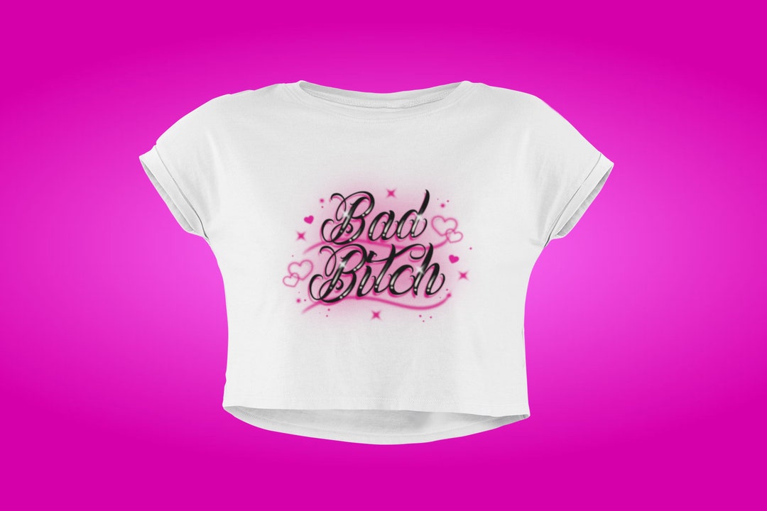 Baddie Airbrush Shirt Women Crop Tee Etsy