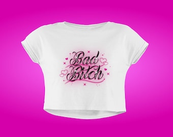 Baddie Airbrush Shirt Women Crop Tee