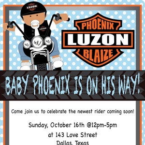 Harley davidson sale baby shower invitations
