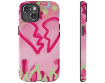 Y2K Phone Case, Vintage Retro Phone Cover, Iphone Case, Y2K Merch, Heart Broken Phone Case, Pink Cover