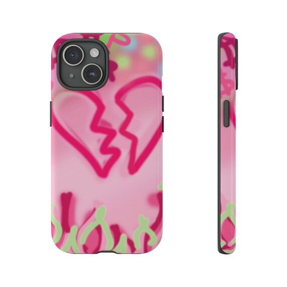 Y2K Phone Case, Vintage Retro Phone Cover, Iphone Case, Y2K Merch, Heart Broken Phone Case, Pink Cover