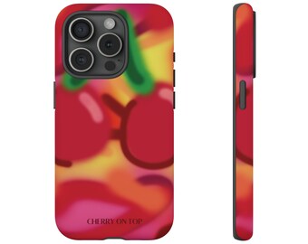 Funda de teléfono Y2k, funda de teléfono retro, funda de teléfono estética de cereza vintage, funda de teléfono estética, regalo para ella