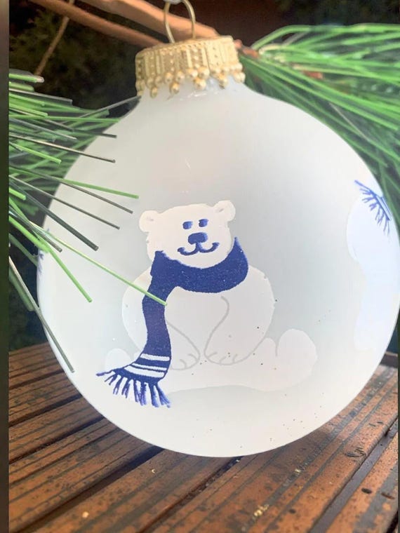 Vintage Krebs Christmas Ornaments: Polar Bear & Snowman Glass Set (In Original Box)