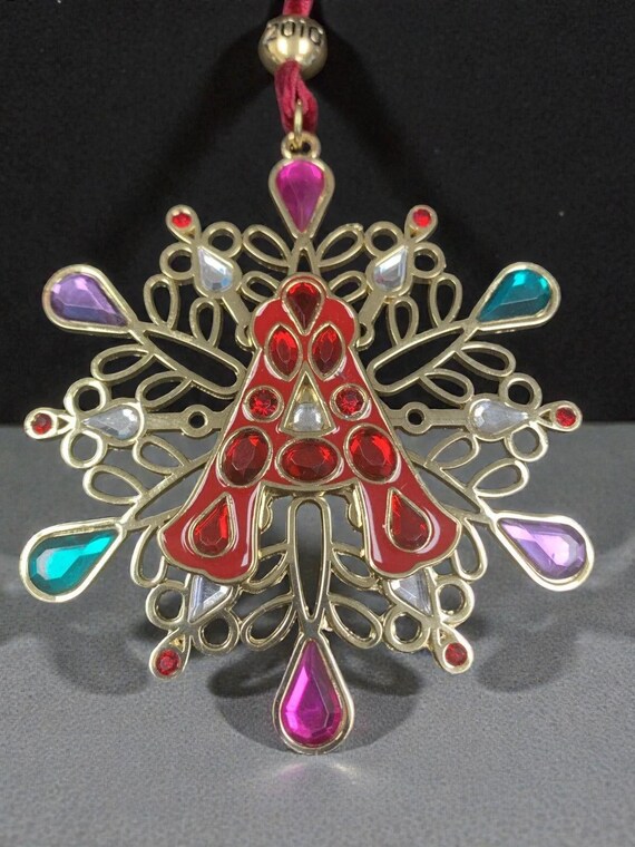 Liz Claiborne Jeweled Snowflake Ornament: Monogram A, 2010