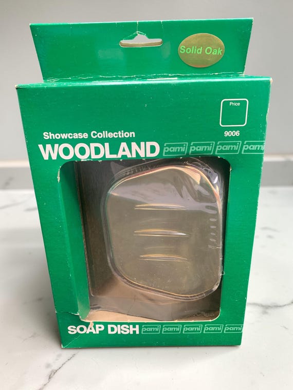 Vintage Woodland Oak and Polished Chrome Soap Dish – Wall Mount/Countertop (NOS)