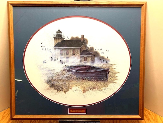 Ben Richmond Lake Erie Lithograph: Framed Nautical Art, Signed 1992