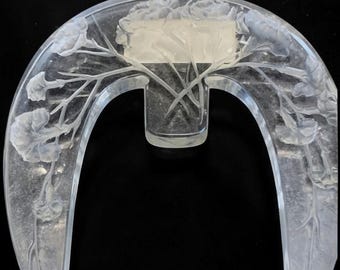 Rene Lalique Carnations Matte Satin Finish Glass Perfume Burner Stopper, 1921 Signed