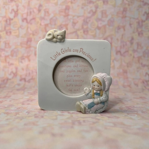 Vintage Holly Hobbie Porcelain Keepsake Frame: Little Girls Are Precious, Made in Japan