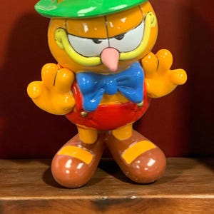 Vintage Enesco Garfield as Pinocchio Christmas Tree Ornament In Original Box