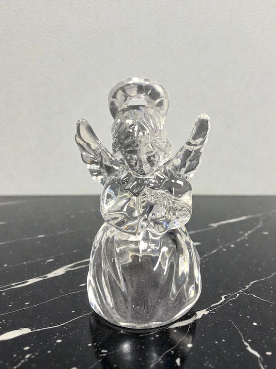 Vintage Mikasa Crystal Cherub Angel Cardholder Christmas Decoration (Original Box)