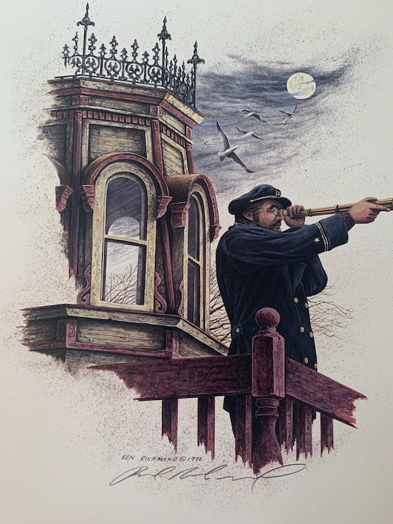 Ben Richmond Lake Erie Lithograph: The Admiral's Loft, Nautical Art (18.25x23 Inch)