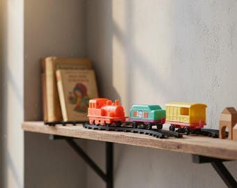 Vintage 1960s Gulf Miniature Tiny Train Set Made In Hong Kong Sealed In Package