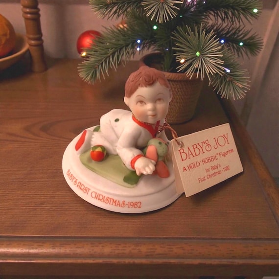Vintage Holly Hobbie "Baby's First Christmas" Figurine, 1982