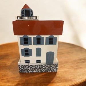 Vintage Cats Meow Colorful Lorain Lighthouse Nautical Wood Collectible Shelf Decor Signed By Talina From 1987
