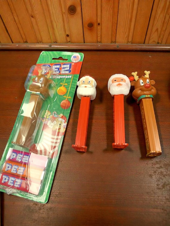 Vintage Santa & Reindeer PEZ Dispensers: 1980 Slovenia, 2012/2014 China