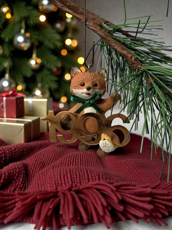 Vintage Hallmark Fox Christmas Ornament, 1996 Decade Keepsake