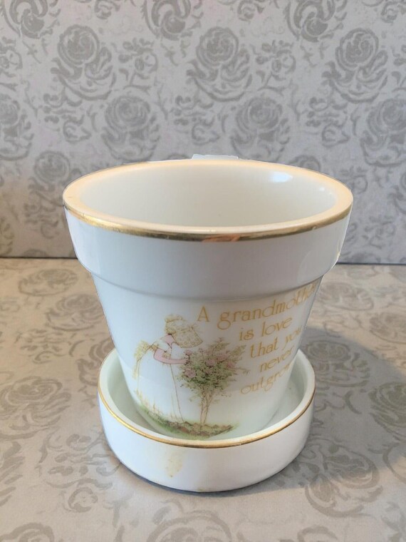 Vintage Holly Hobbie Ceramic Flower Pot: Mother's Remembrance, Made in Japan