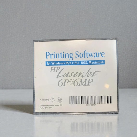 Vintage HP LaserJet 6P/6MP Printing Software: Windows 95, Macintosh