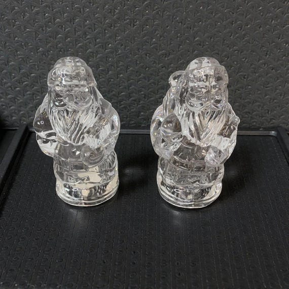 Anna Hutte Lead Crystal Santa Salt & Pepper Shakers - Made in Germany