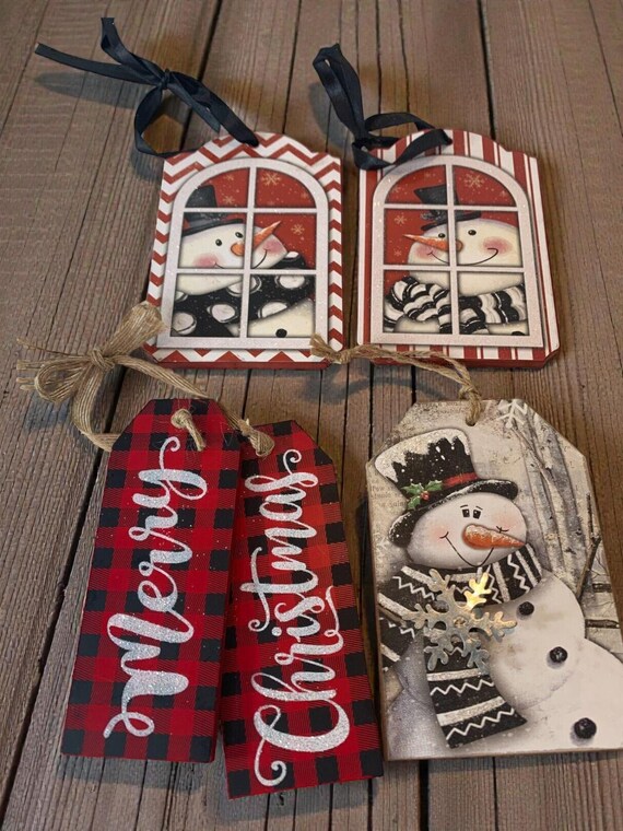 Youngs Wood Christmas Ornament Decorations Snowman Merry Christmas New With Tags