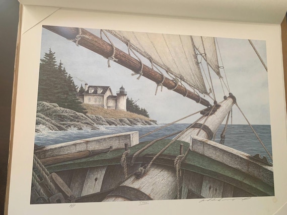 Ben Richmond Schooner Lithograph: Rounding The Horn, Artist Proof, 1995