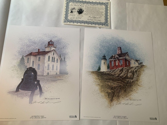 Signed Lighthouse Lithograph Set: Ben Richmond Nautical Art, Limited Edition