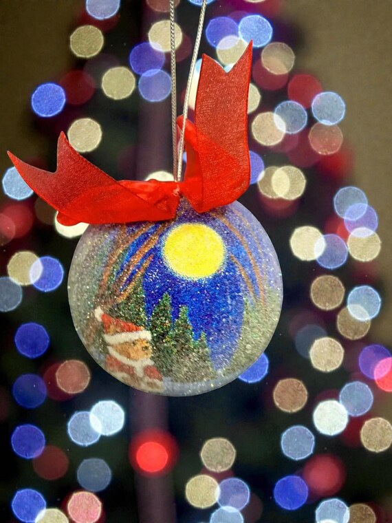 Vintage Teddy Bear Christmas Ornament: Dillard's 2002 Frosted Bulb