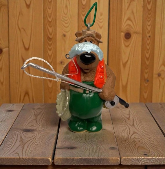 Vintage Hallmark Bear "Catch Of The Day" Fishing Ornament (1997)
