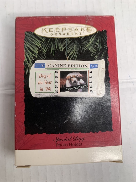 Vintage Hallmark Keepsake Dog Photo Christmas Ornament: Canine Edition 1994