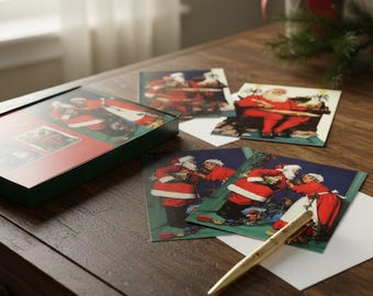 Vintage American Greetings Traditional Santa & Mrs Claus Christmas Cards From 1985