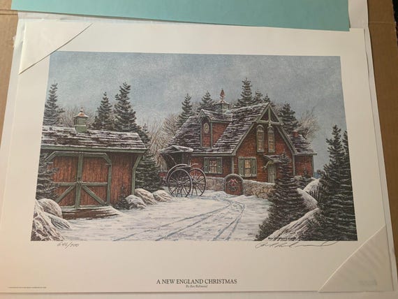 Ben Richmond "A New England Christmas" Lithograph - Signed Limited Edition