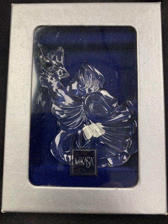 Vintage Mikasa Crystal Cherub Angel Christmas Ornament