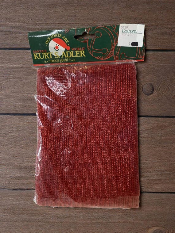 Vintage Kurt Adler Red Metallic Holiday Swag, 9 ft (New)