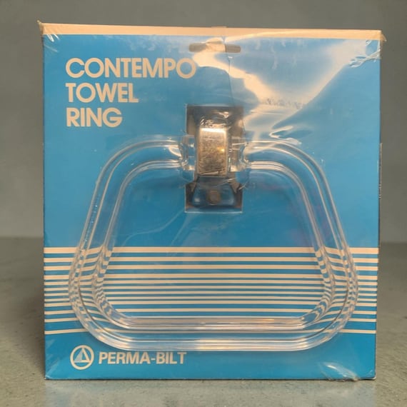 Vintage Perma Bilt Contempo Chrome Lucite Towel Ring Bathroom Accessory (NOS)