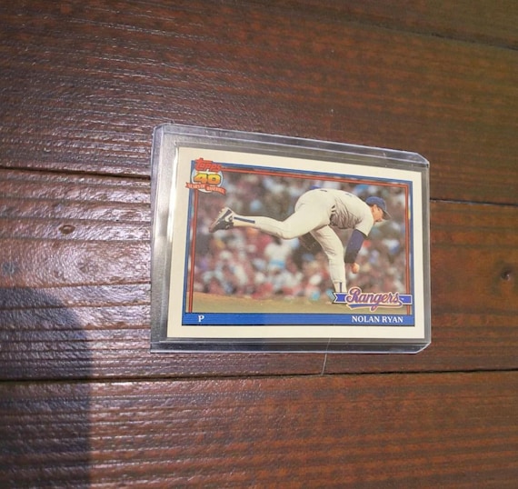 1991 Topps Nolan Ryan Texas Rangers Baseball Card, Hall of Fame Pitcher